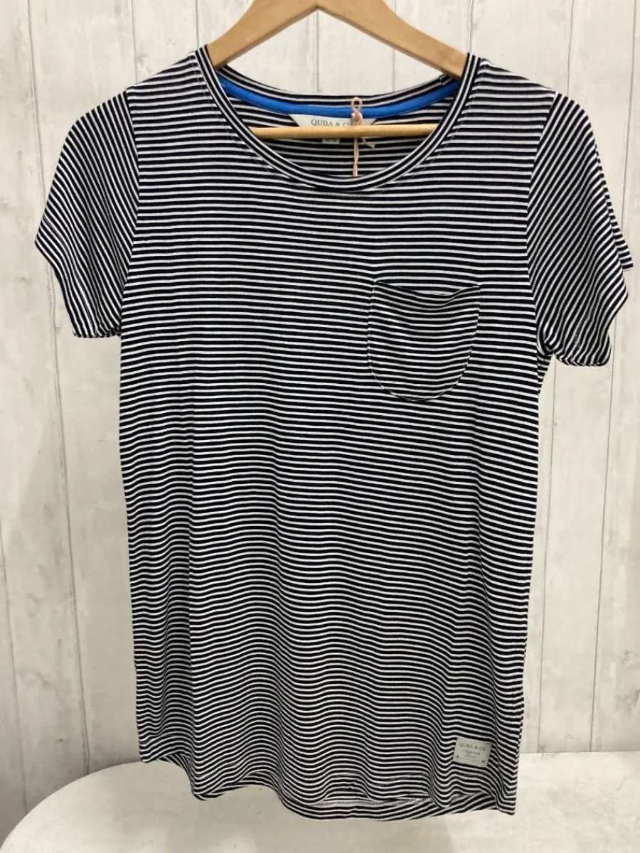 navy_and_white_viscose_st_3.webp Quba & Co Navy And White Viscose Striped T-Shirt - Vivca Clearance