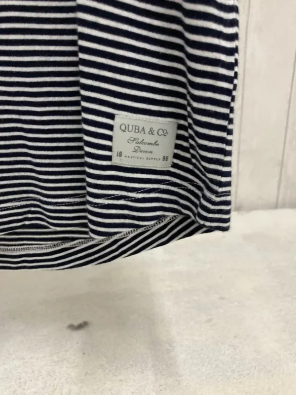 Quba & Co Navy And White Viscose Striped T-Shirt - Vivca Clearance