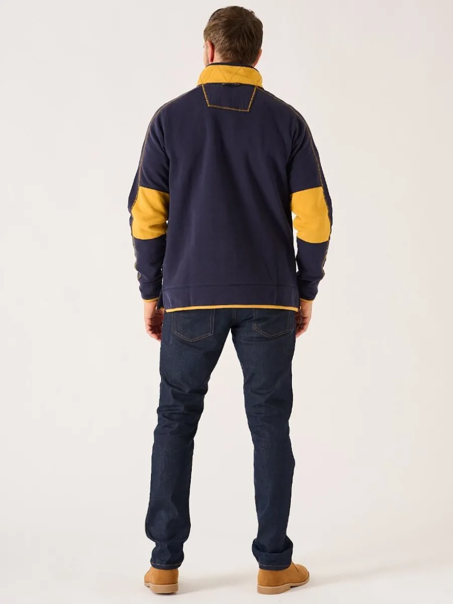navy_and_yellow__zip_piqu_6.webp Quba & Co Navy And Yellow 1/4 Zip Pique Sweatshirt - Lundy Hot