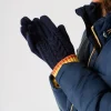 Quba & Co Navy Blue and Ochre Cable Knitted Gloves - Skoma Clearance