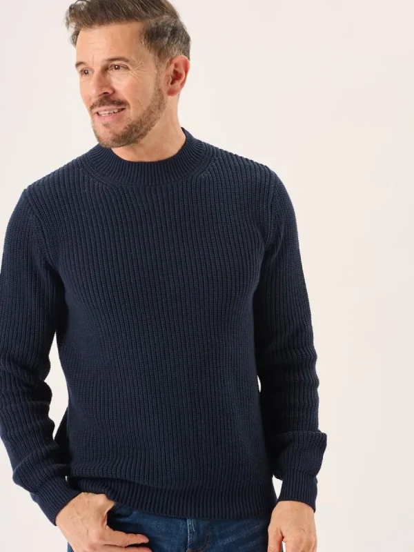 Quba & Co Navy Chunky Rib Knitted Lifestyle Jumper - Newfalls Discount
