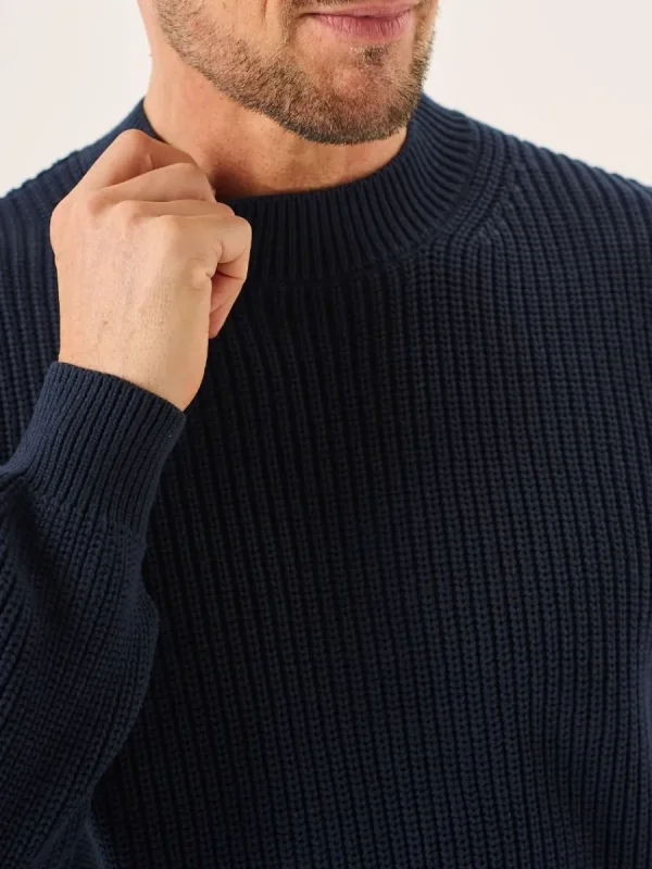 Quba & Co Navy Chunky Rib Knitted Lifestyle Jumper - Newfalls Discount