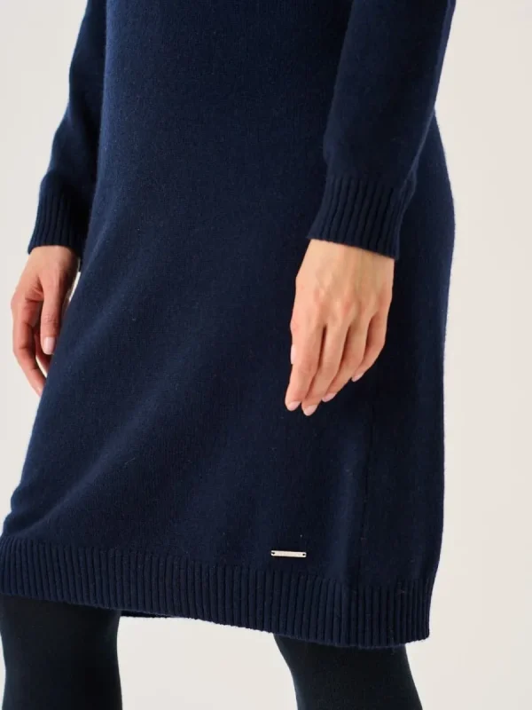 Quba & Co Navy Fairisle Knitted Lambswool Rich Dress - Felicia Clearance