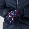 Quba & Co Navy Fairisle Warm Knitted Gloves - Gulls Sale