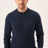 Quba & Co Navy Lifestyle Cable Knitted Jumper - Mondell Online