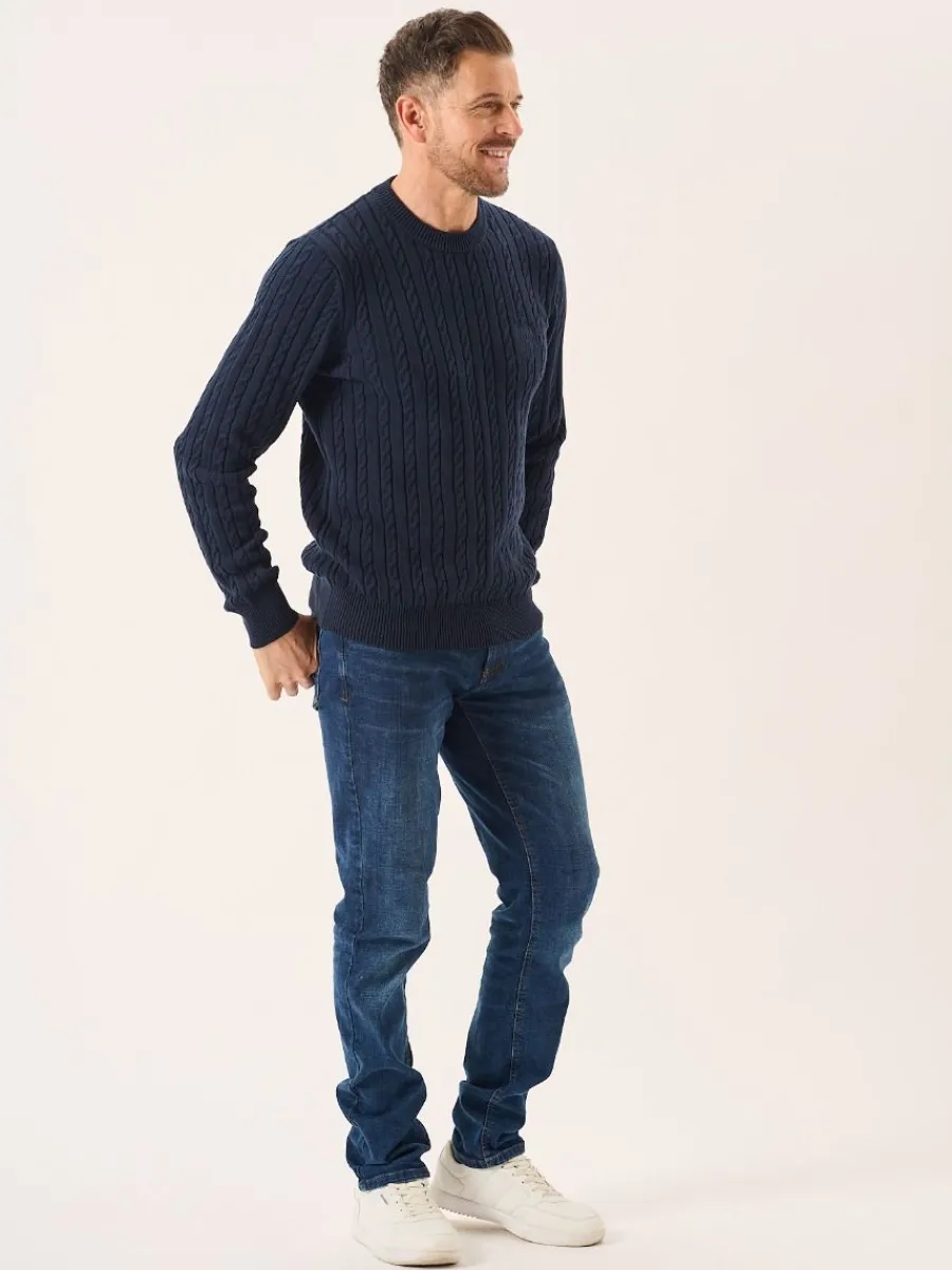 navy_lifestyle_cable_knit_4.webp Quba & Co Navy Lifestyle Cable Knitted Jumper - Mondell Online