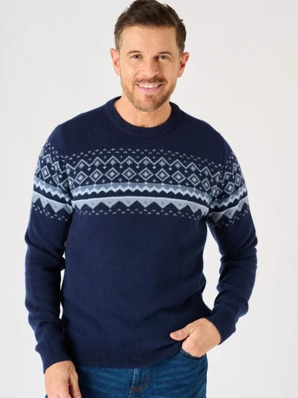 Quba & Co Navy Merino Rich Knitted Jumper - Lifestyle - Drayton Clearance