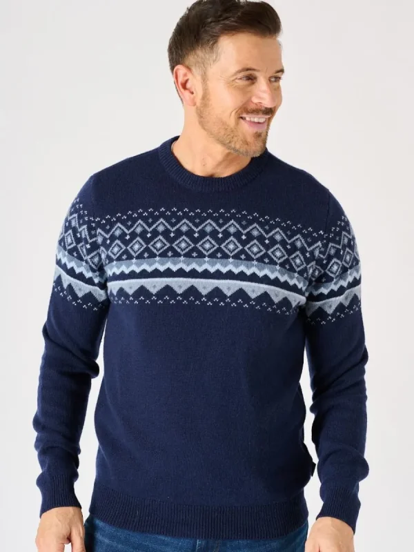 Quba & Co Navy Merino Rich Knitted Jumper - Lifestyle - Drayton Clearance