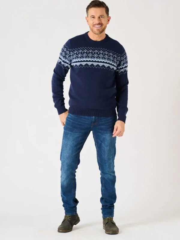 Quba & Co Navy Merino Rich Knitted Jumper - Lifestyle - Drayton Clearance