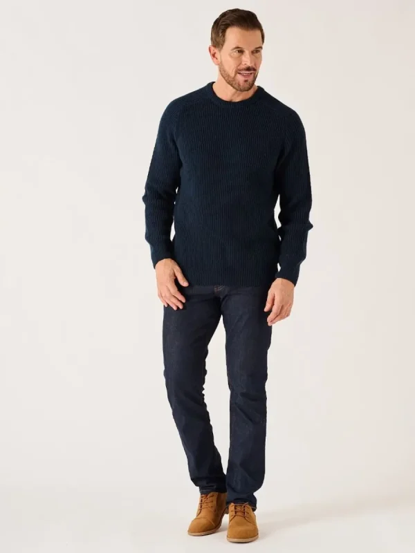 Quba & Co Navy Merino Rich Ribbed Lifestyle Jumper - Alderon New
