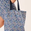 Quba & Co Navy Nautical Coral Print Tote Bag - Tawny Hot