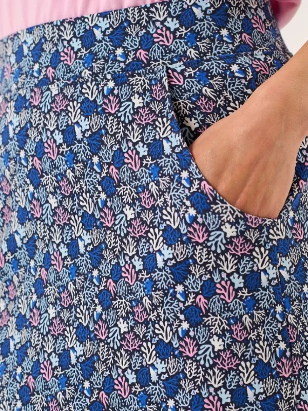Quba & Co Navy Nautical Print Jersey Midi Skirt - Loulou Discount