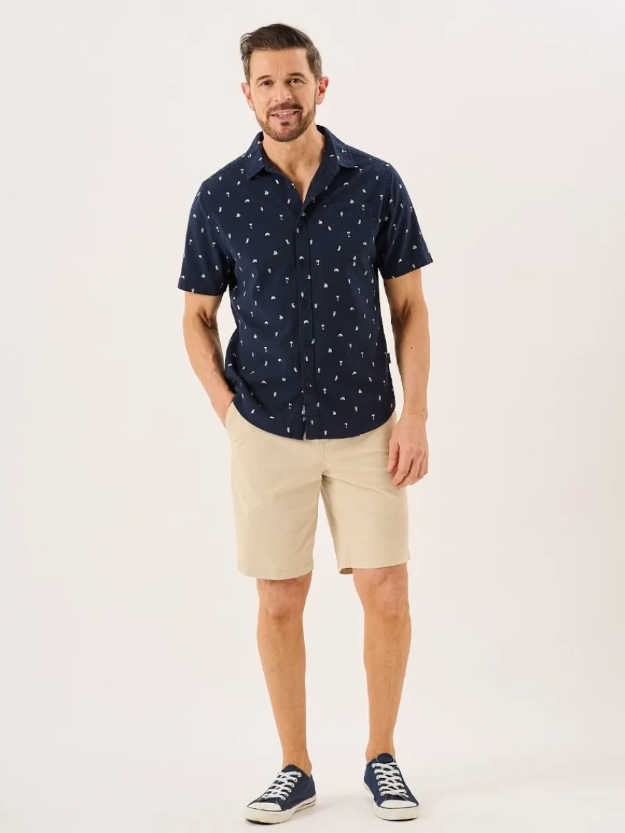 navy_nautical_print_seers_5.webp Quba & Co Navy Nautical Print Seersucker Short Sleeve Shirt - Ashton Fashion
