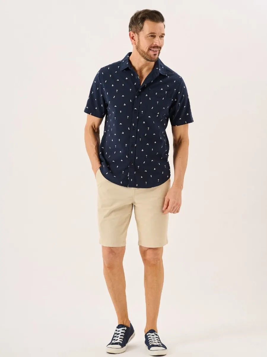 navy_nautical_print_seers_6.webp Quba & Co Navy Nautical Print Seersucker Short Sleeve Shirt - Ashton Fashion
