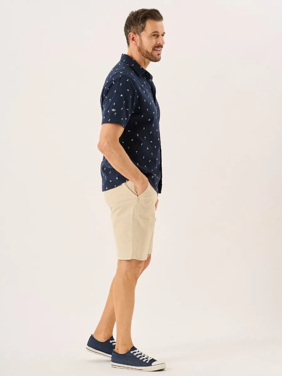 navy_nautical_print_seers_7.webp Quba & Co Navy Nautical Print Seersucker Short Sleeve Shirt - Ashton Fashion