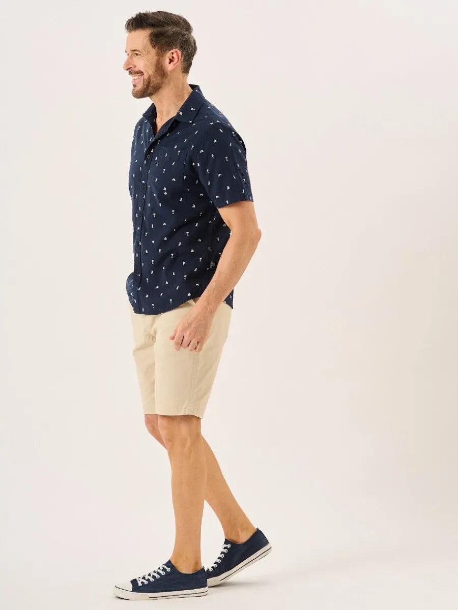 navy_nautical_print_seers_8.webp Quba & Co Navy Nautical Print Seersucker Short Sleeve Shirt - Ashton Fashion
