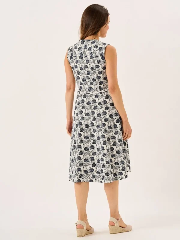 Quba & Co Navy Nautical Print Sleeveless Midi Dress - Tabitha Clearance