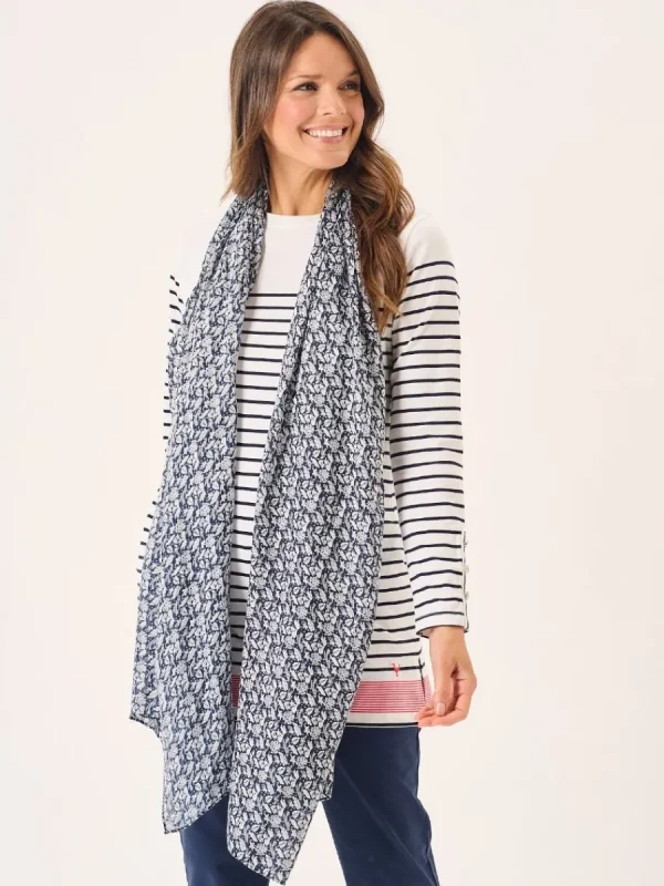 Quba & Co Navy Nautical Print Viscose Scarf - Shiloh New