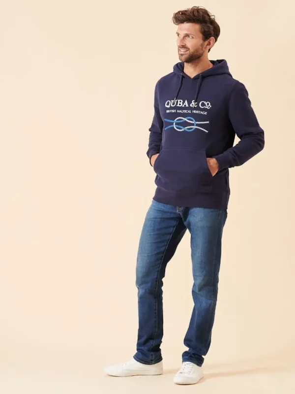 Quba & Co Navy Quba and Co Overhead Nautical Hoodie - Riveo Clearance