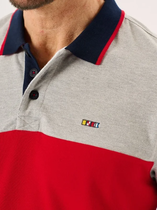 Quba & Co Navy Red And Grey X-Series Colour Block Polo - Wheldon Discount