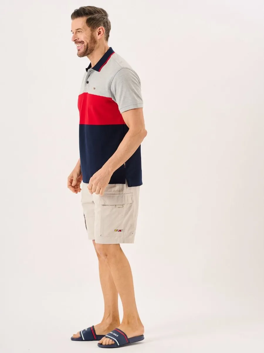 navy_red_and_grey_xseries_5.webp Quba & Co Navy Red And Grey X-Series Colour Block Polo - Wheldon Discount