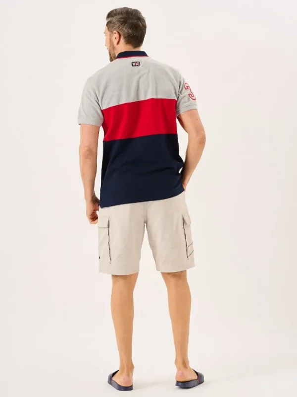 Quba & Co Navy Red And Grey X-Series Colour Block Polo - Wheldon Discount