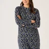 Quba & Co Navy Shell Print Jersey Dress - Lyra Fashion
