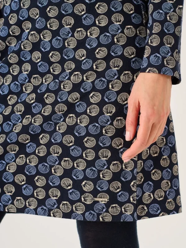 Quba & Co Navy Shell Print Jersey Dress - Lyra Fashion