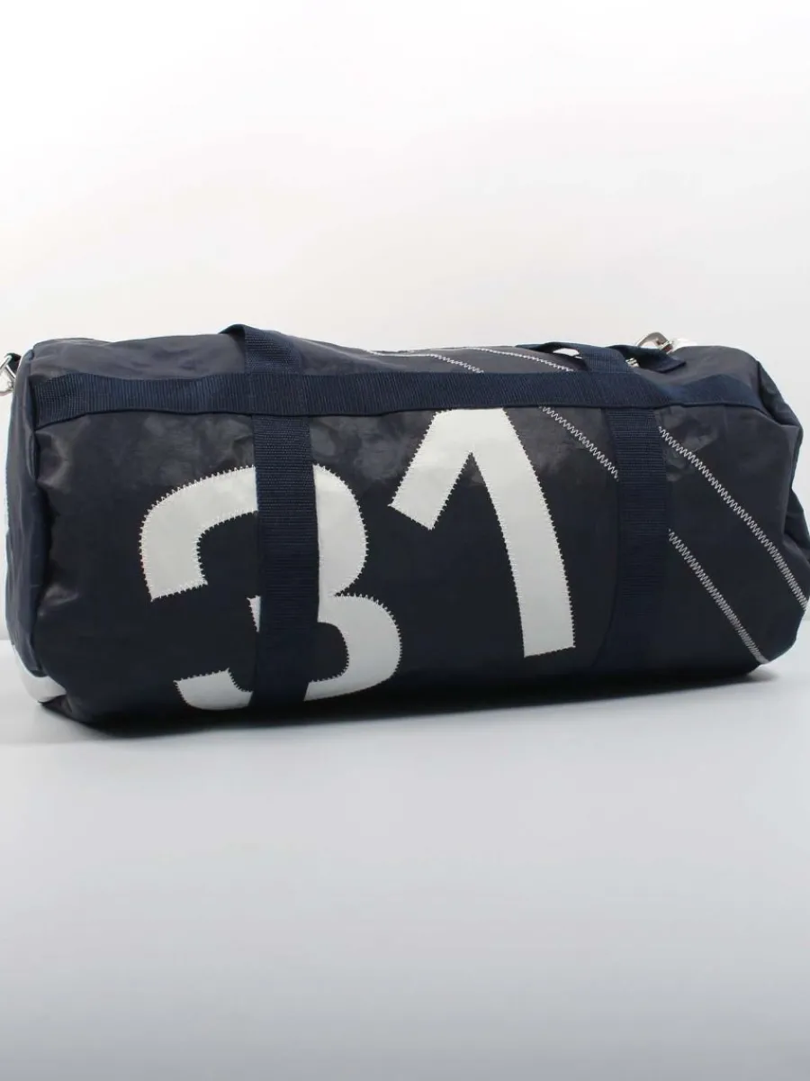 navy_small_barrel_bag__he_0.webp Quba & Co Navy Small Barrel Bag - Heron Outlet