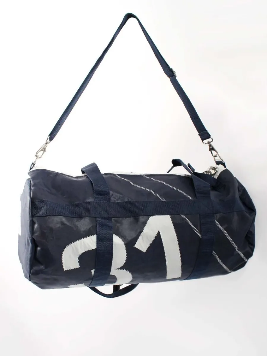 navy_small_barrel_bag__he_2.webp Quba & Co Navy Small Barrel Bag - Heron Outlet