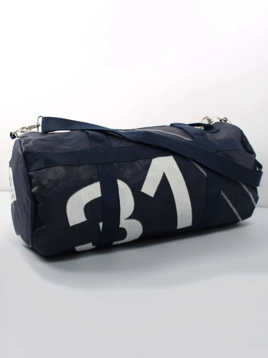 navy_small_barrel_bag__he_3.webp Quba & Co Navy Small Barrel Bag - Heron Outlet