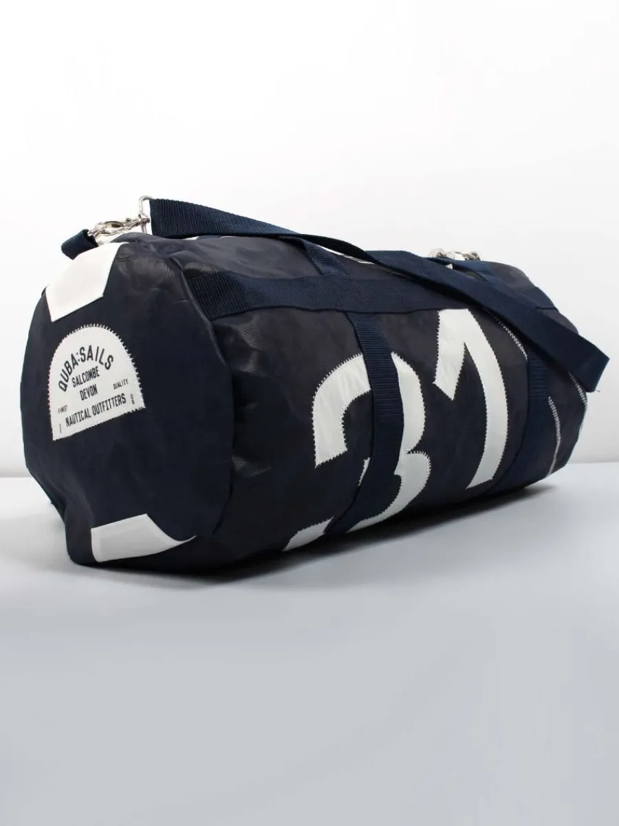 navy_small_barrel_bag__he_5.webp Quba & Co Navy Small Barrel Bag - Heron Outlet