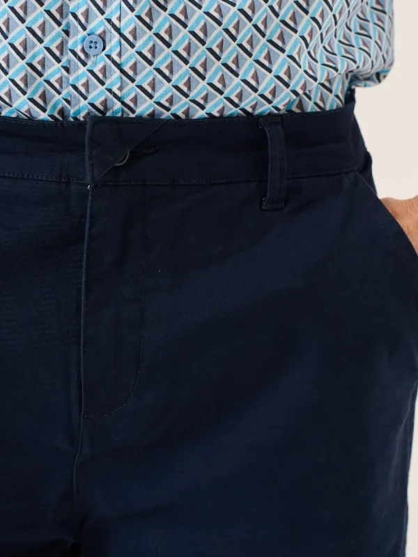 Quba & Co Navy Stretch Chino Shorts - Sandor New