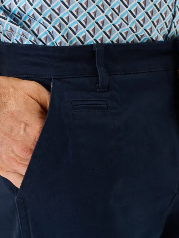 Quba & Co Navy Stretch Chino Shorts - Sandor New