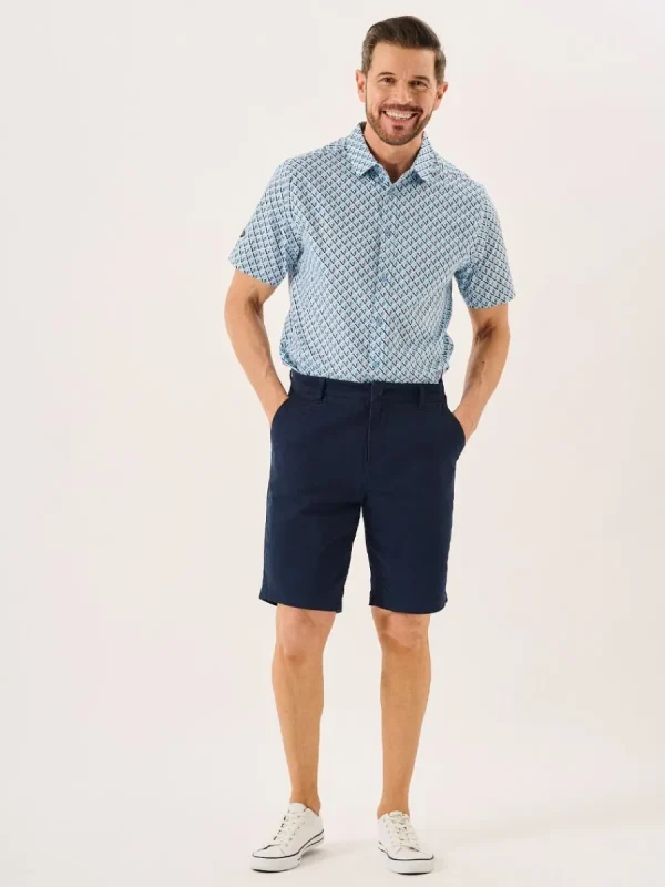 Quba & Co Navy Stretch Chino Shorts - Sandor New