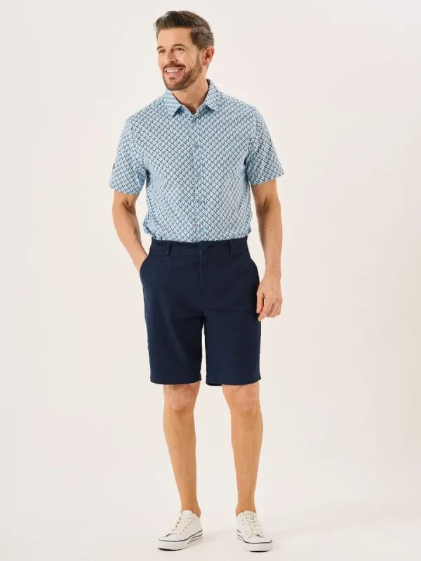 Quba & Co Navy Stretch Chino Shorts - Sandor New