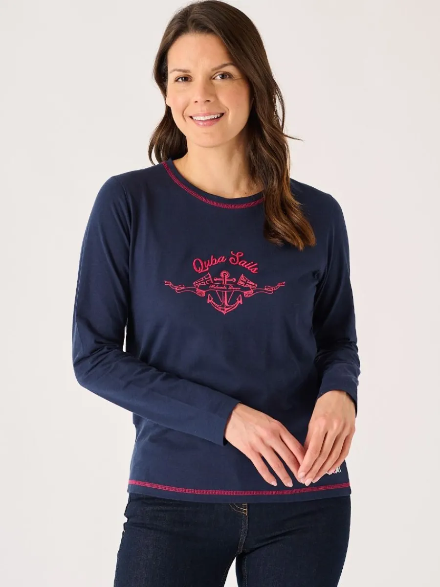 navy_xseries_long_sleeve__0.webp Quba & Co Navy X-Series Long Sleeve Graphic Nautical Design T-Shirt - Marsha Best