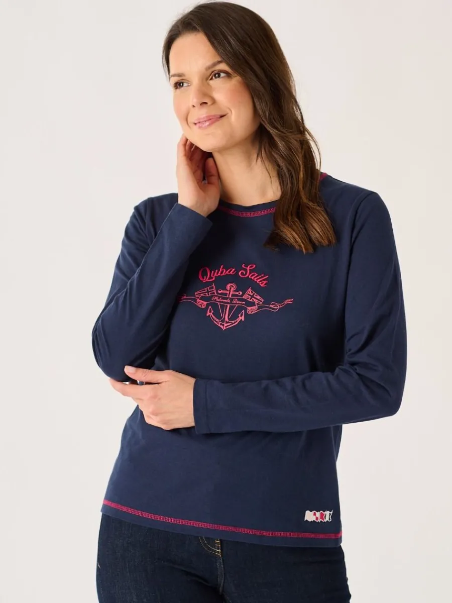 navy_xseries_long_sleeve__2.webp Quba & Co Navy X-Series Long Sleeve Graphic Nautical Design T-Shirt - Marsha Best