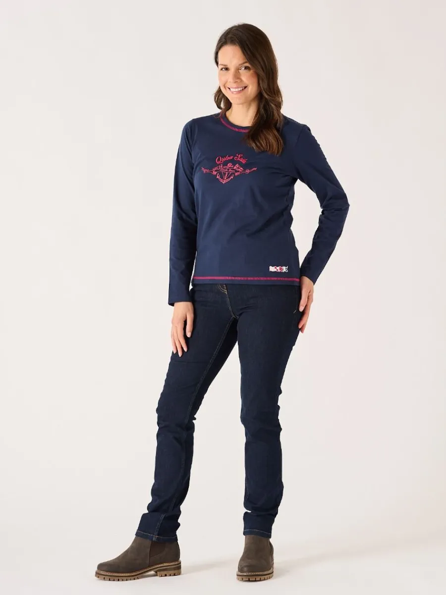 navy_xseries_long_sleeve__4.webp Quba & Co Navy X-Series Long Sleeve Graphic Nautical Design T-Shirt - Marsha Best