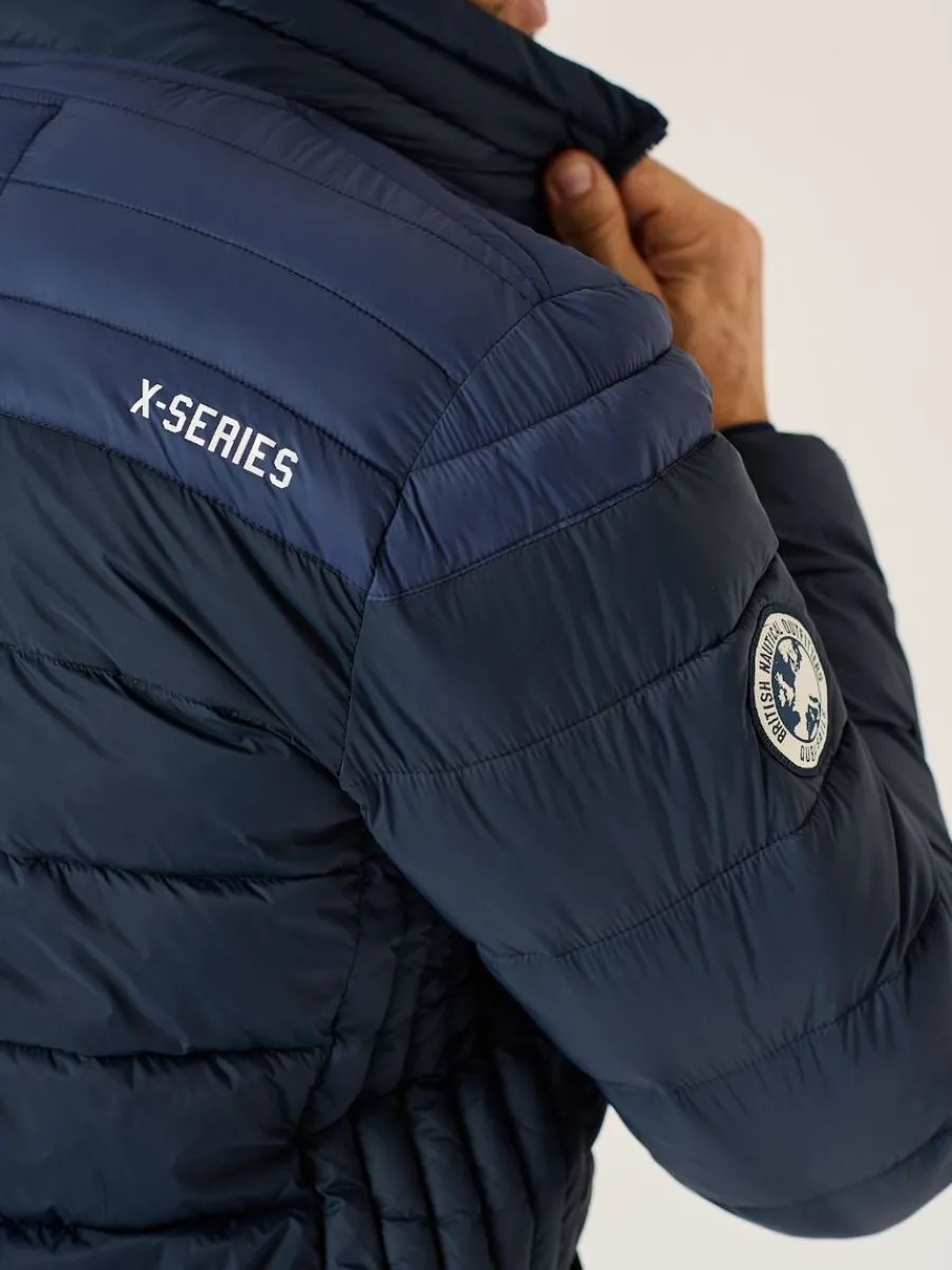 navy_xseries_ultra_light__6.webp Quba & Co Navy X-Series Ultra Light Showerproof Packable Thermal Padded Jacket - Umberleigh Outlet