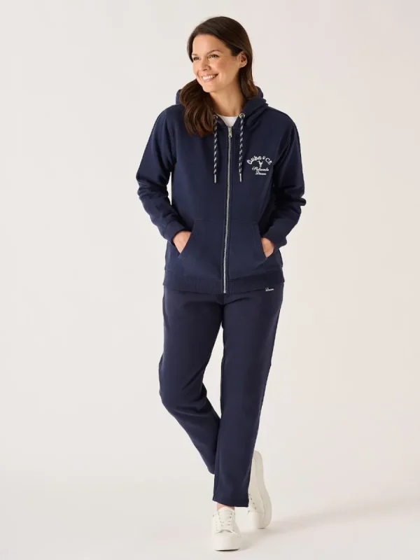 Quba & Co Nessie Zip Through Hoodie in Navy Sale