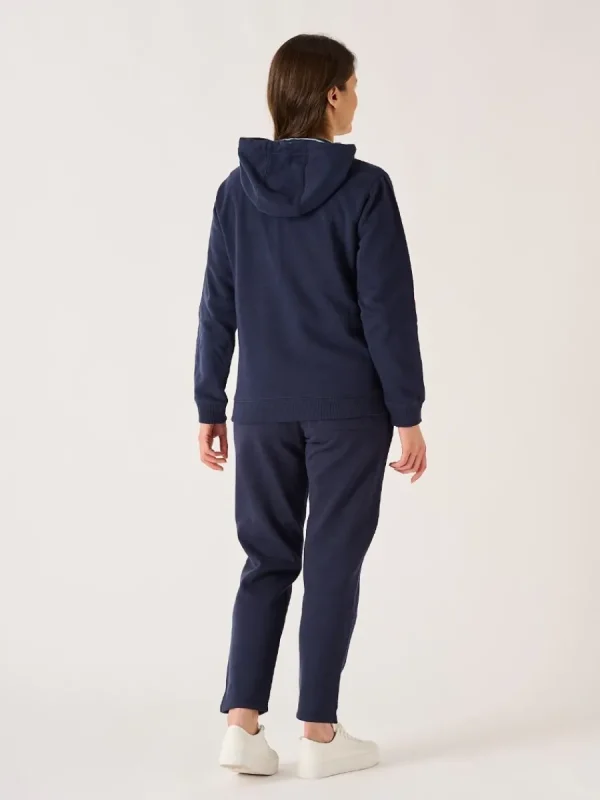Quba & Co Nessie Zip Through Hoodie in Navy Sale
