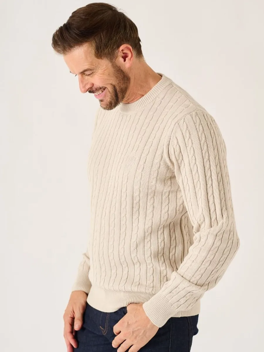 oatmeal_lifestyle_cable_k_2.webp Quba & Co Oatmeal Lifestyle Cable Knitted Jumper - Mondell Clearance