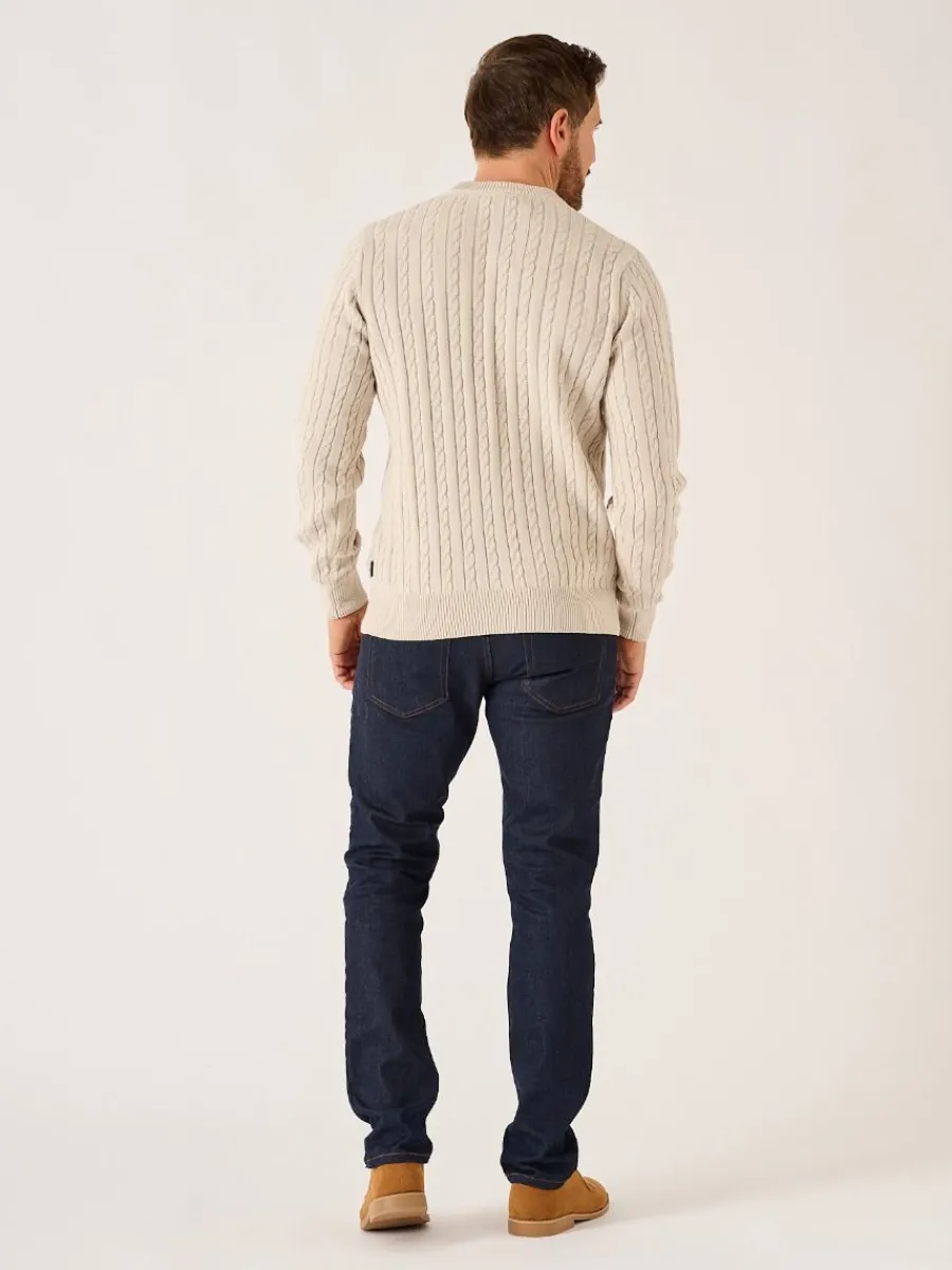 oatmeal_lifestyle_cable_k_5.webp Quba & Co Oatmeal Lifestyle Cable Knitted Jumper - Mondell Clearance