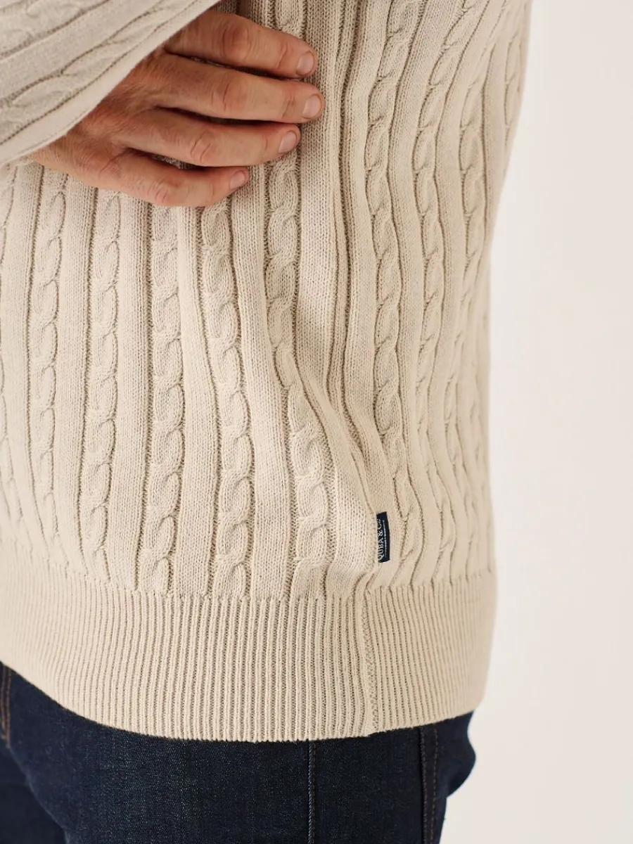 oatmeal_lifestyle_cable_k_6.webp Quba & Co Oatmeal Lifestyle Cable Knitted Jumper - Mondell Clearance