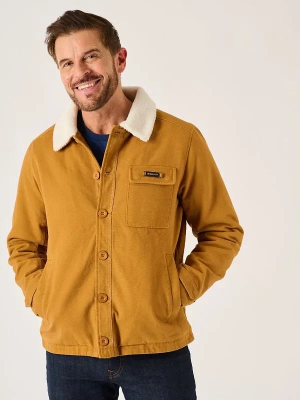 Quba & Co Ochre Borg Lined Lifestyle Canvas Jacket - Jaxon Hot