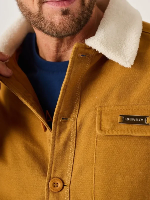 Quba & Co Ochre Borg Lined Lifestyle Canvas Jacket - Jaxon Hot