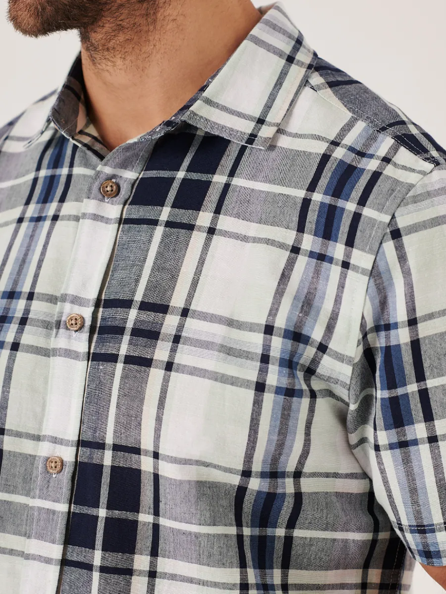 orton_multicoloured_check_1.webp Quba & Co Orton Multicoloured Checked Short Sleeve Shirt Online