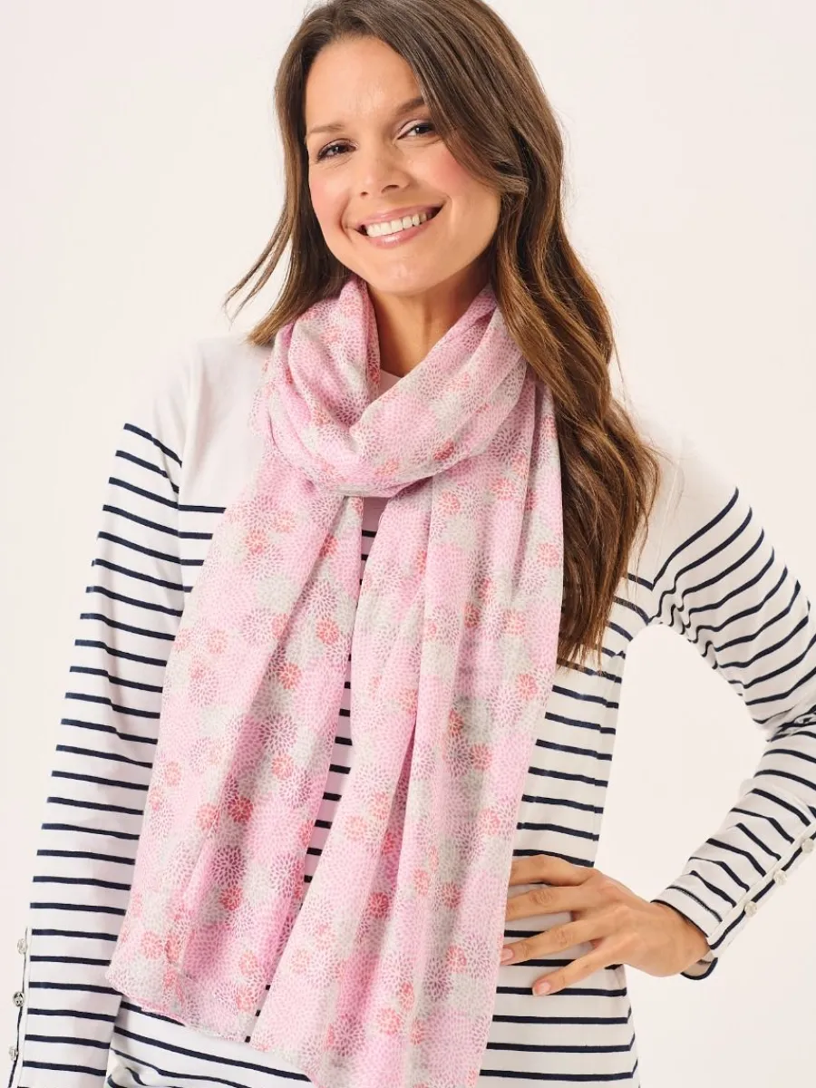 pink_and_white_flower_pat_0.webp Quba & Co Pink And White Flower Pattern Viscose Scarf - Symone Discount
