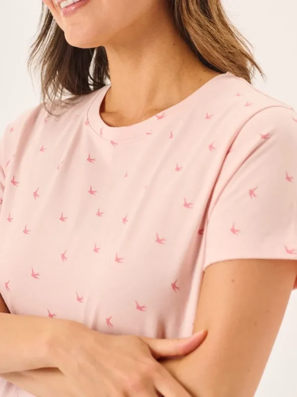 Quba & Co Pink Bird Print T-Shirt - Geena Sale